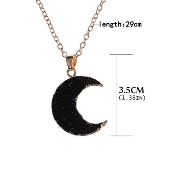 ❣❣ Druzy style crescent moon necklace - Picture 3 of 3
